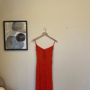 Realisation Par Red and Yellow Polka Dot Midi Dress
